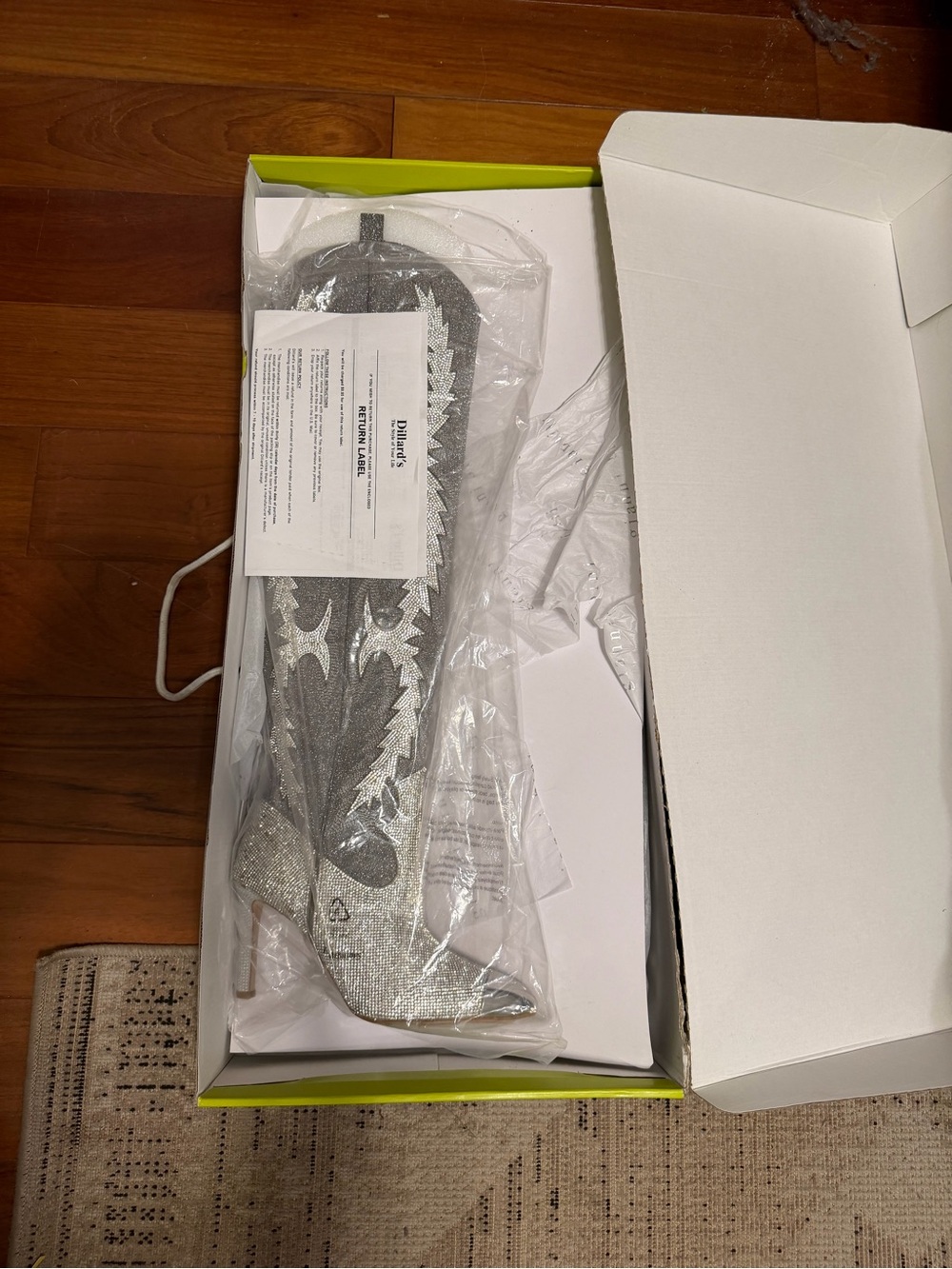 Gianni Bini Silver Glitter Western-Style Heeled Boot